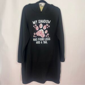 Women’s Dog Puppy Hooded Sweatshirt Tunic Dress Loungewear Top Sz 1XL
